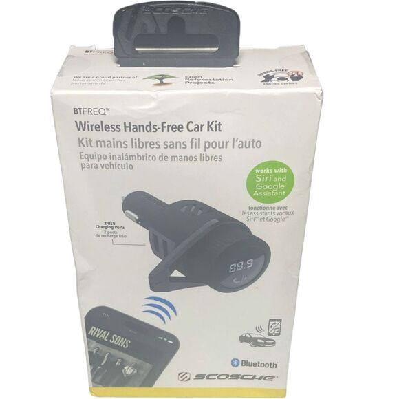 Scosche BTFreq Bluetooth FM Transmitter Dual USB 12W 2.4A – Black (Never Used) - Picture 2 of 8